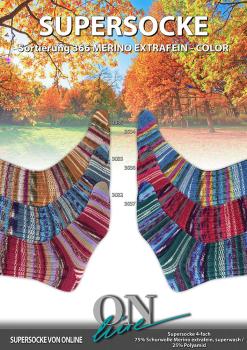 ONline Supersocke 4-fach Sortierung 366 Merino Extrafein Color